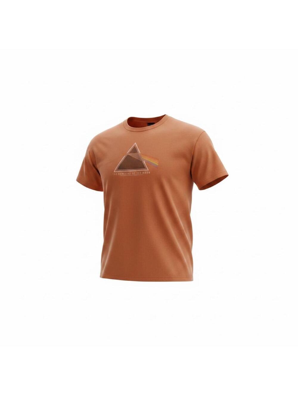 Pink Floyd The Wall orange t-shirt with pyramid and rainbow graphic